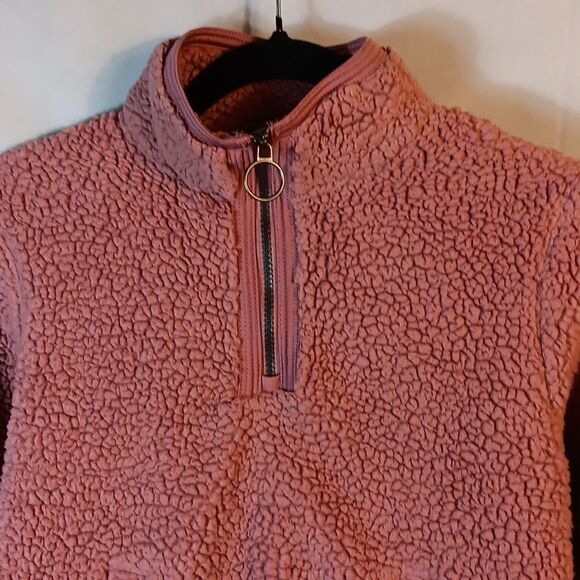 Cuddly Sherpa Girl's Quarter Zip Sweatshirt - Picture 2 of 7